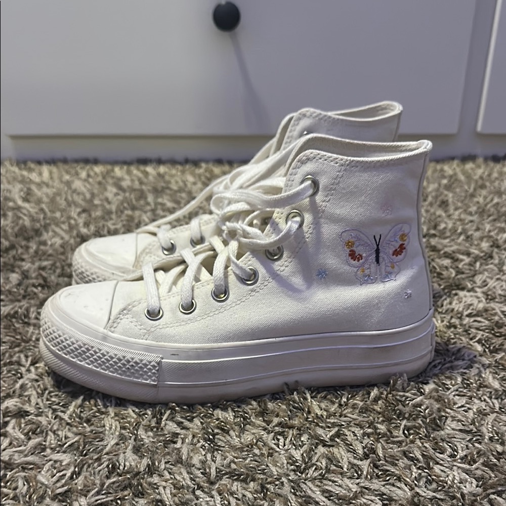 Converse Cream High-Top Sneakers